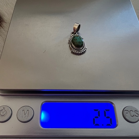 ❤️ Sonoran Gold Turquoise Navajo Style Southwestern Sterling Silver Pendant 1”L - Picture 11 of 14